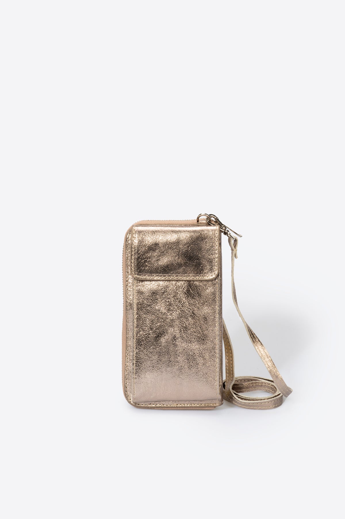 MAVIS Leather Crossbody Bag - Platino