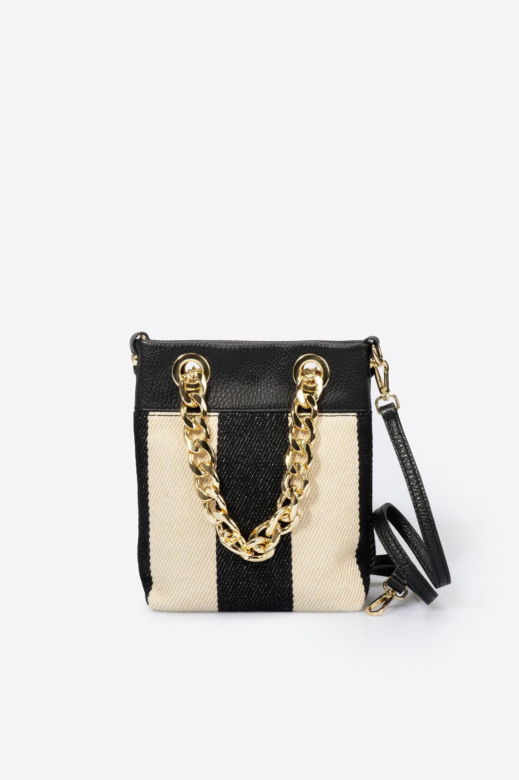 Leather Top Handle Bag 5042 - Black
