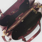 ORIETTA Leather Top Handle Bag - Wine