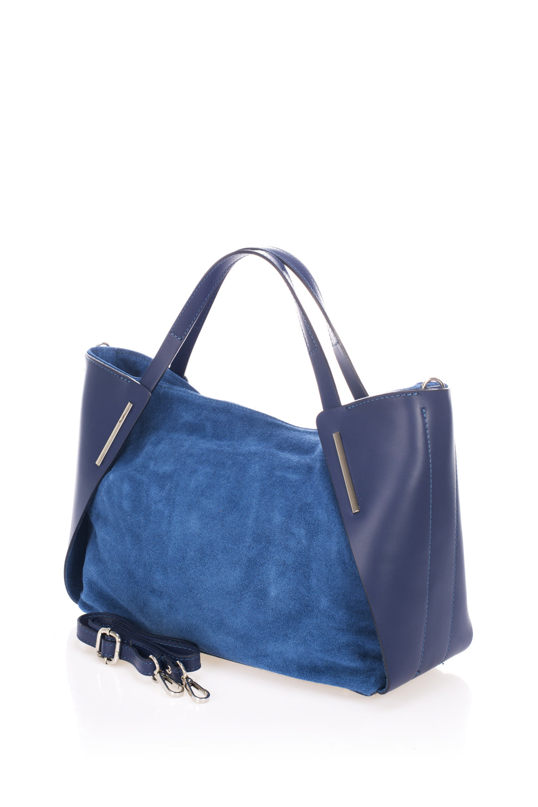 Leather Top Handle Bag 1159 - Blue