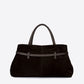 GENEVA Leather Top Handle Bag - Testa di Moro