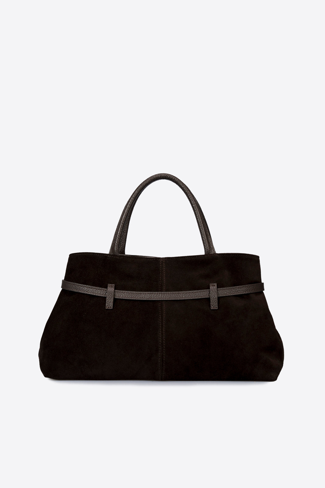 GENEVA Leather Top Handle Bag - Testa di Moro