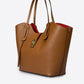 IOLANDA Leather Top Handle Bag - Cognac