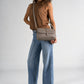 AMALFI Leather Crossbody Bag - Fango