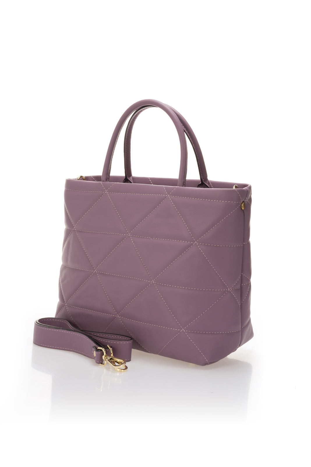 Leather Top Handle Bag 1141 - Violet