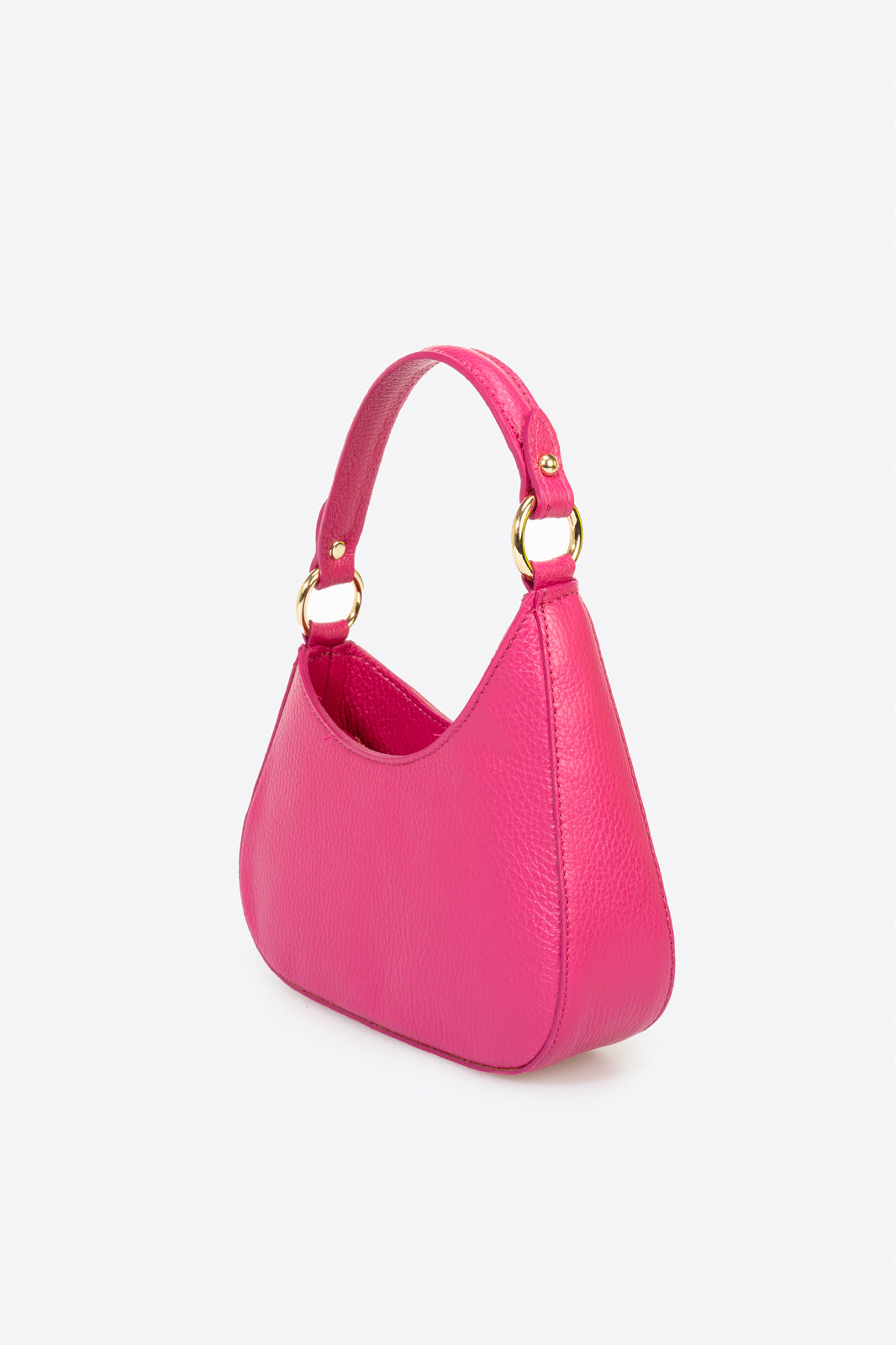 NEVIA Leather Shoulder Bag - Fuxia
