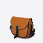 BELA Leather Crossbody Bag - Cognac+Black