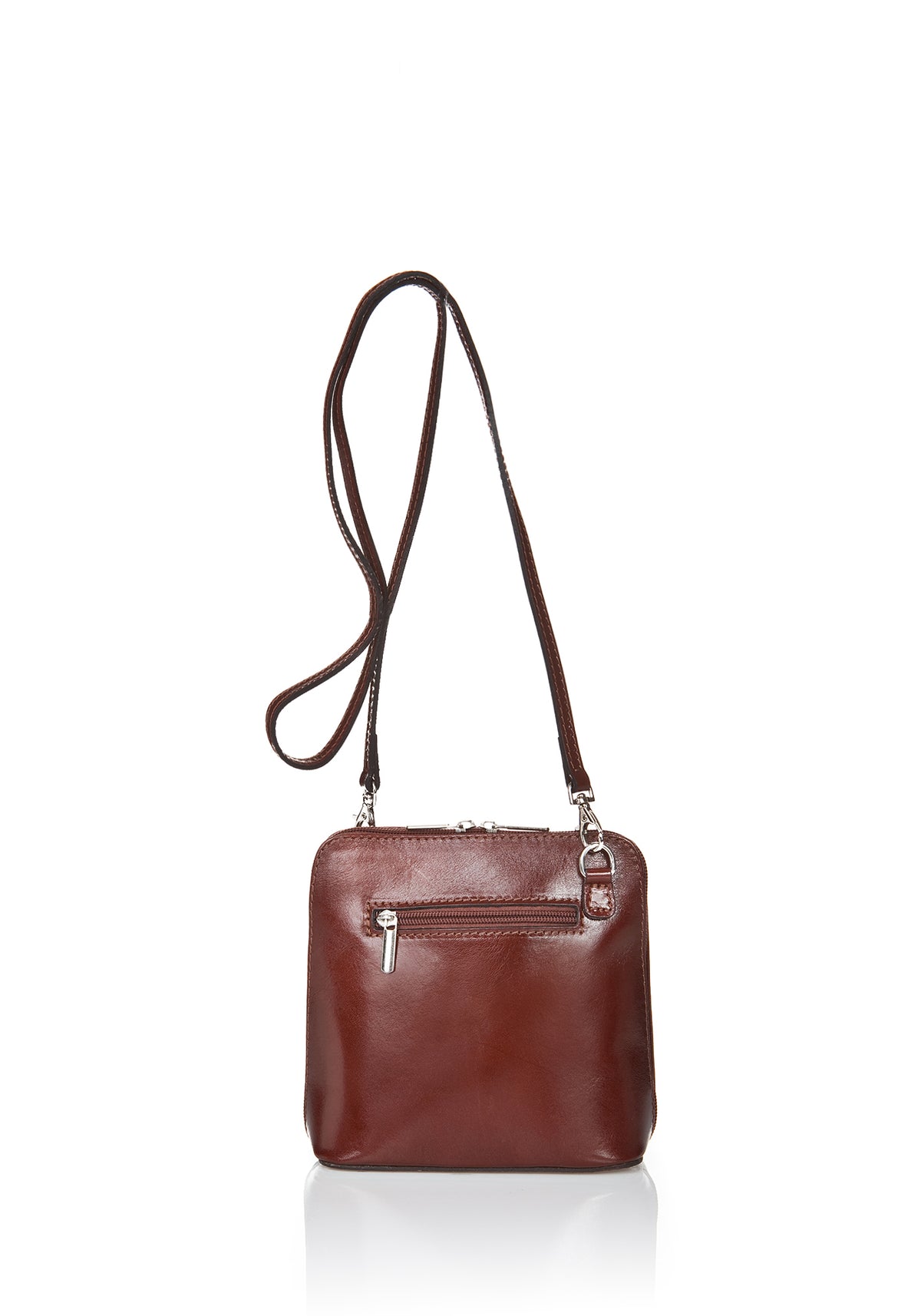 Leather Crossbody Bag 8016 - Brown