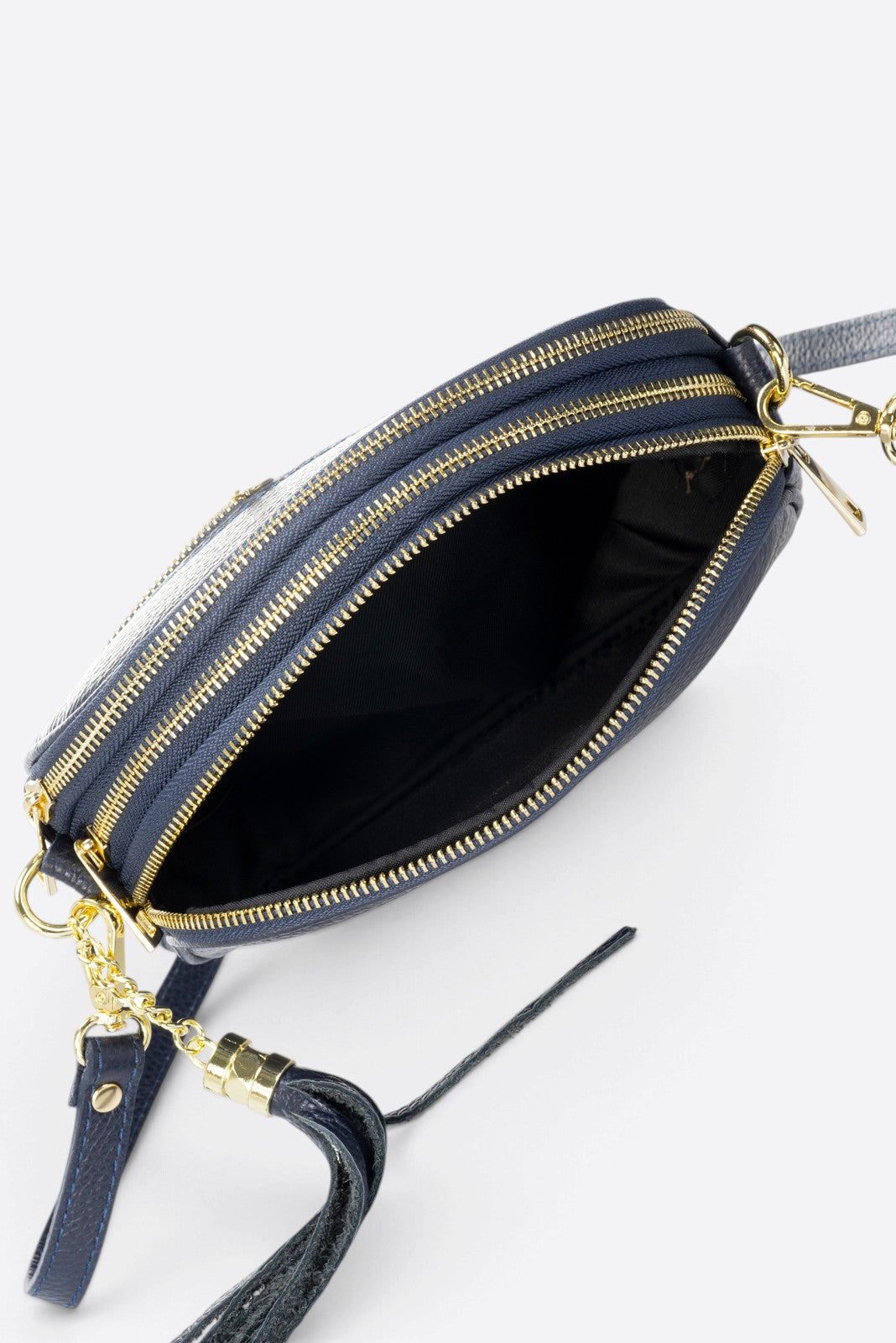 EBE Leather Crossbody Bag - Navy