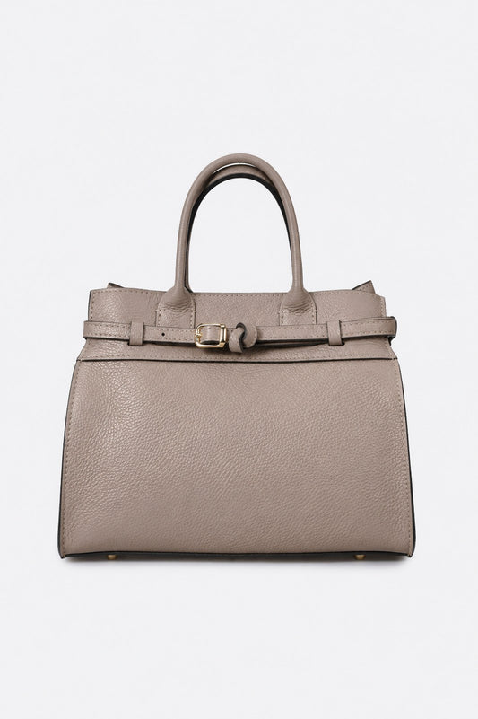 LIESEL Leather Top Handle Bag - Fango