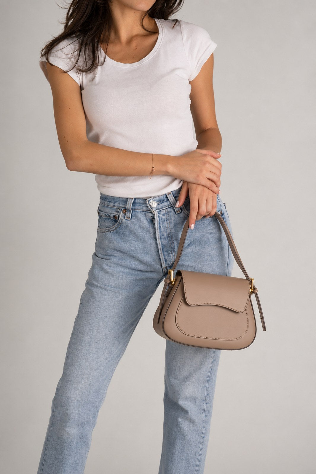 EDNA Leather Shoulder Bag - Fango