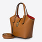 MIRTA Leather Top Handle Bag - Cognac