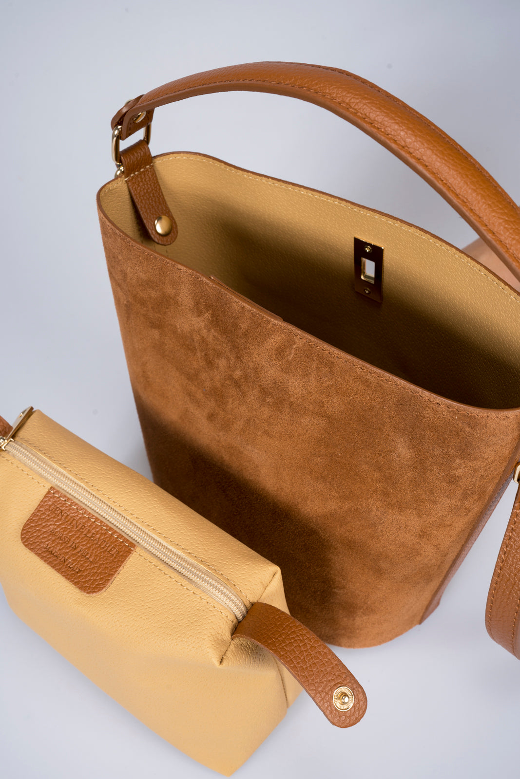 VERDIANA Leather Top Handle Bag - Cuoio