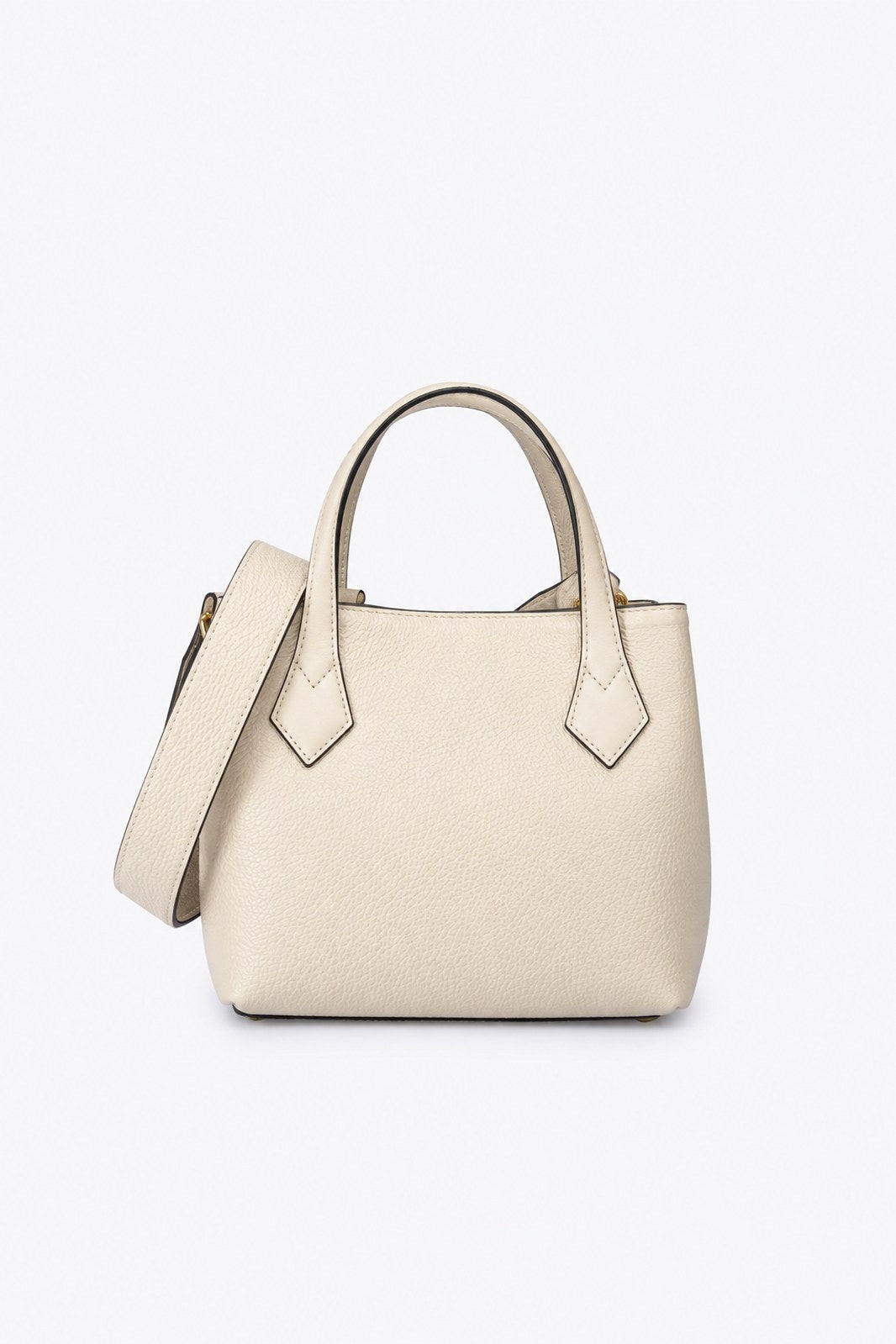 MINA Leather Top Handle Bag - Beige