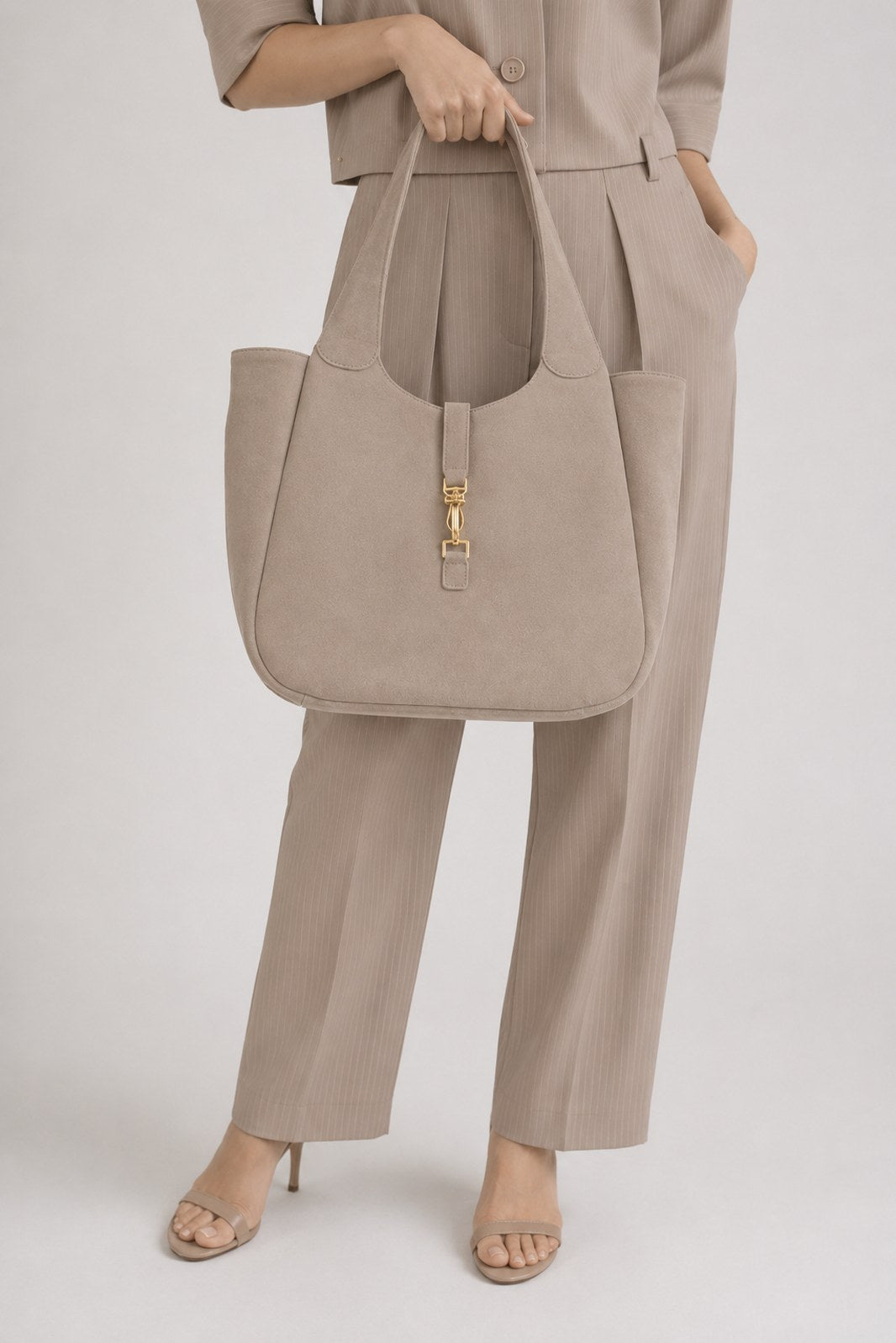 AMELIE Leather Top Handle Bag - Fango