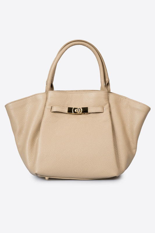 RYAN Leather Top Handle Bag - Taupe