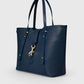 RAINA Leather Top Handle Bag - Blue