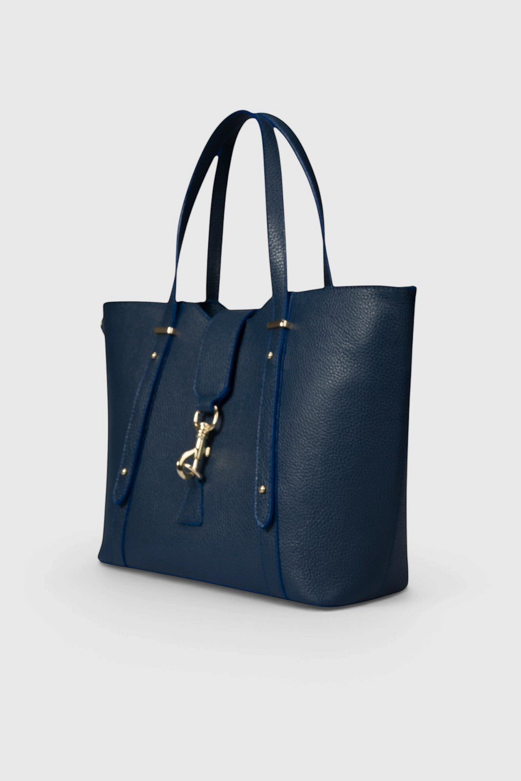 RAINA Leather Top Handle Bag - Blue