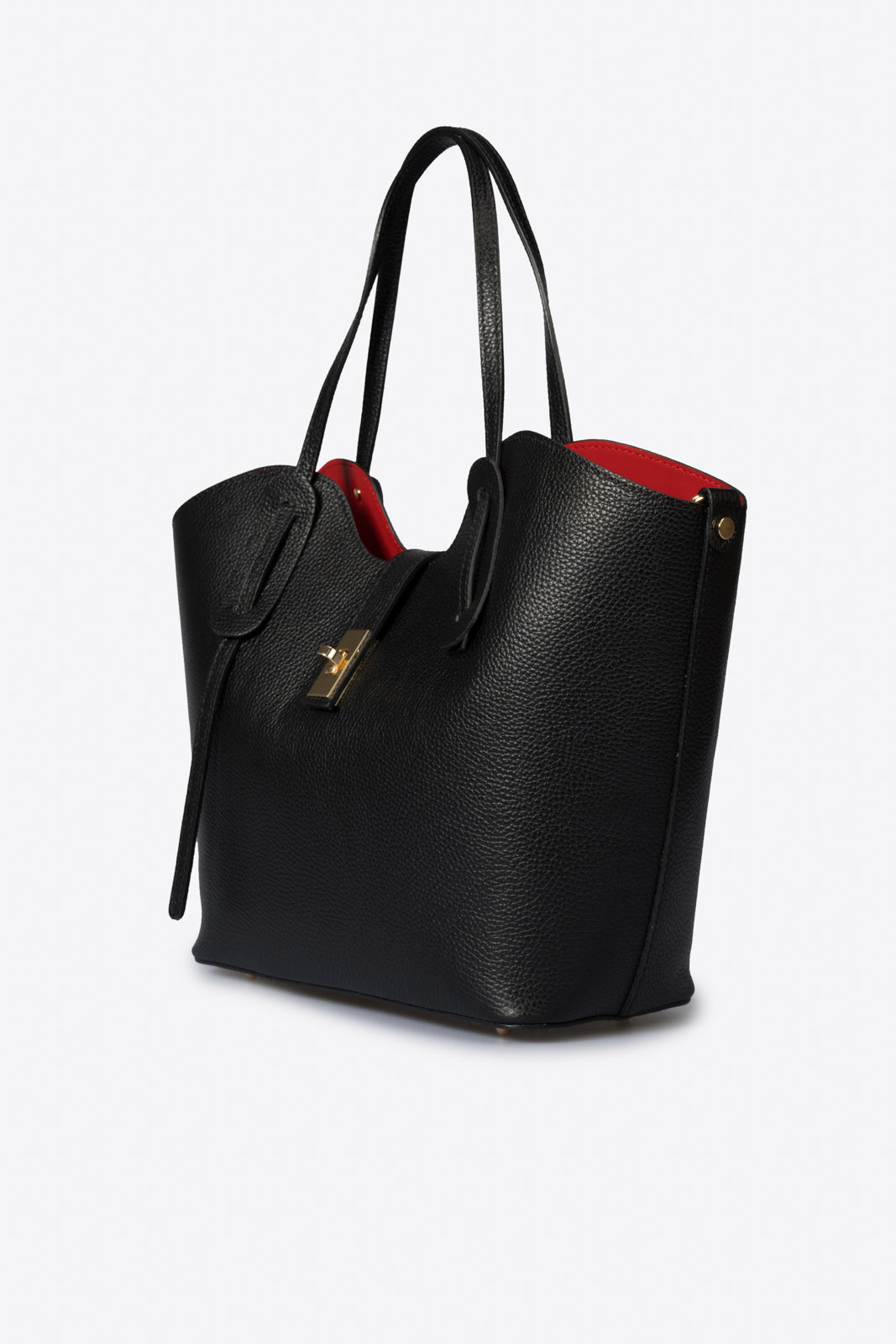 IOLANDA Leather Top Handle Bag - Black
