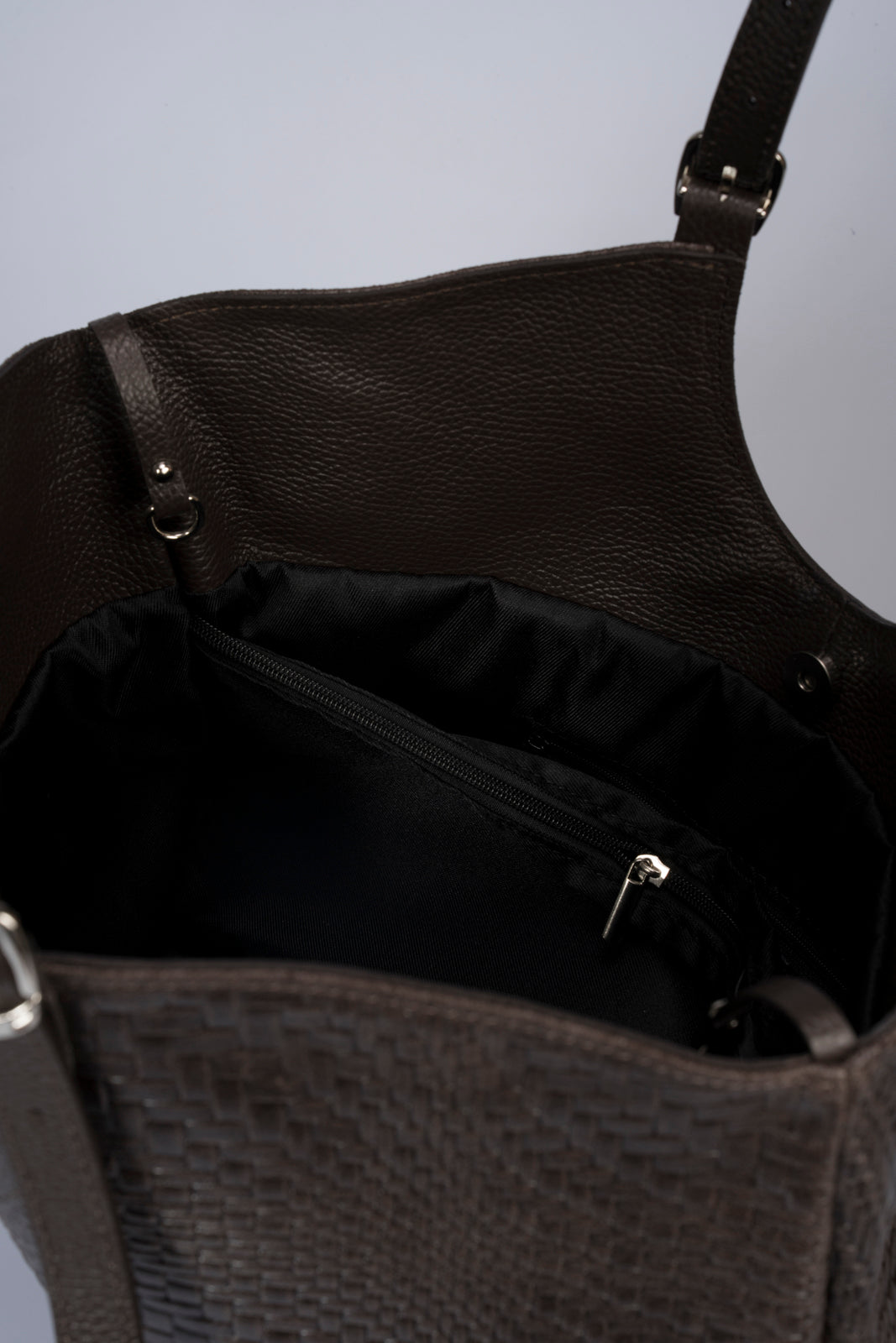 VERONICA Leather Top Handle Bag - Brown