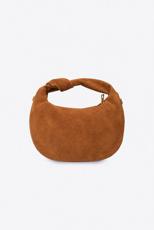 ISABELLE Leather Top Handle Bag - Cognac