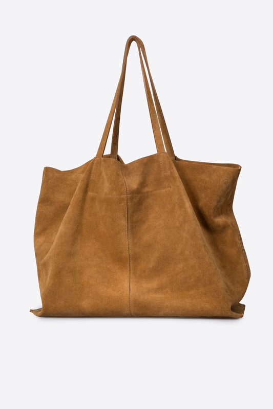 WINONA Leather Top Handle Bag - Cognac