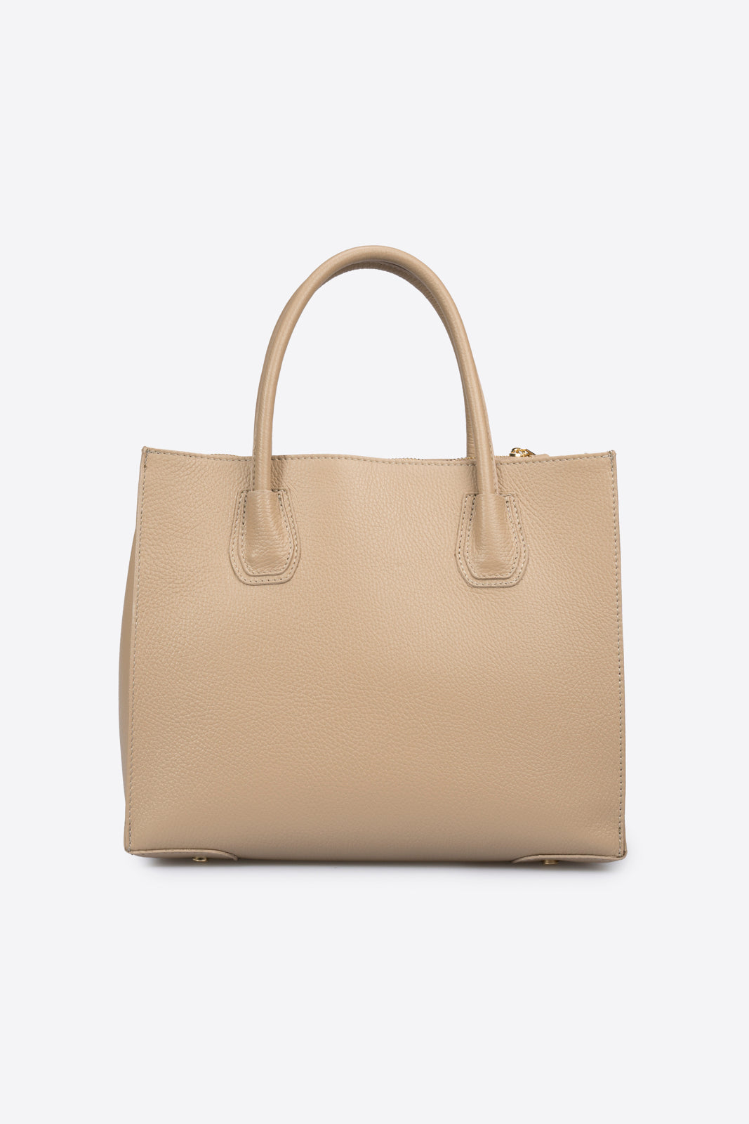 VANDA Leather Top Handle Bag - Taupe