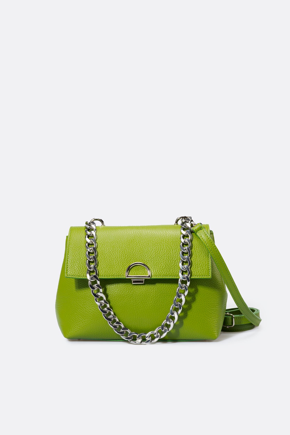 FANIA Leather Shoulder Bag - Aloe