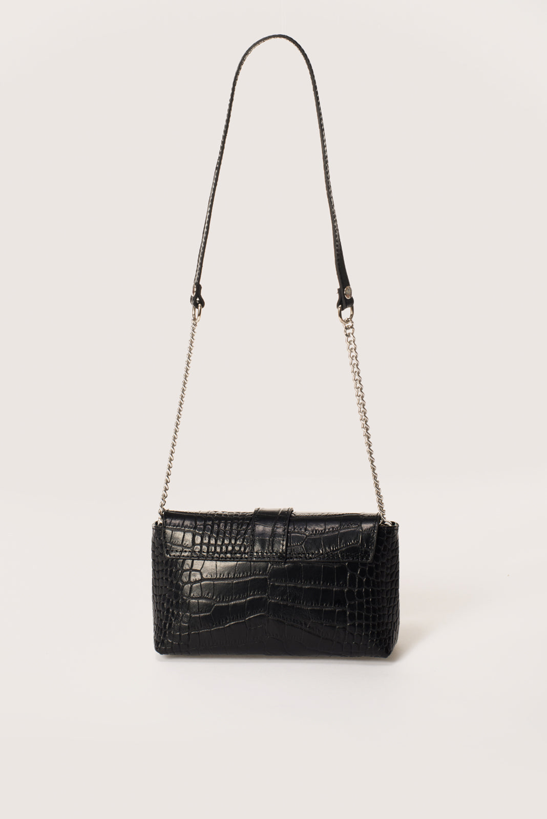 Leather Crossbody Bag 3434 - Black