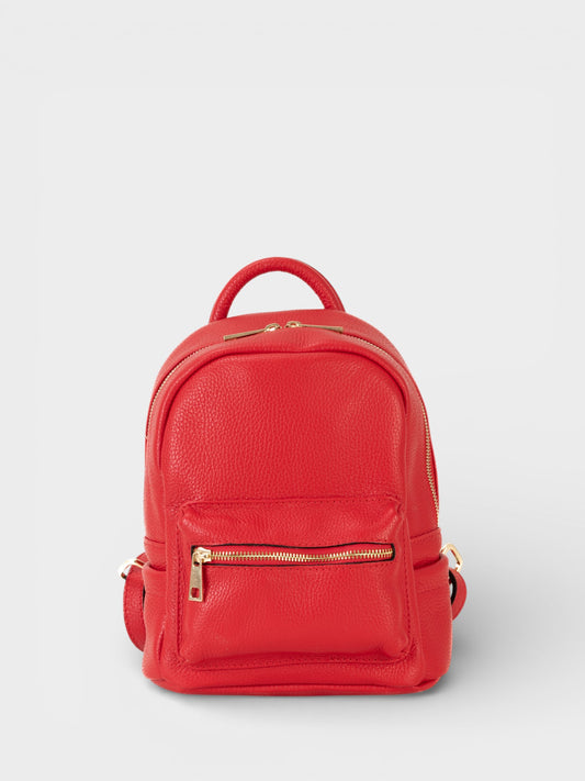 Leather Backpack 1205 - Red