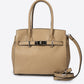 GRETA Leather Top Handle Bag - Taupe