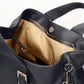 PIPER Leather Top Handle Bag - Blu Scuro
