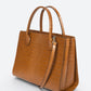 CASSANDRA Leather Top Handle Bag - Cognac