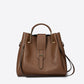 DIONE Leather Top Handle Bag - Brown