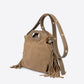 CINZIA Leather Top Handle Bag - Taupe
