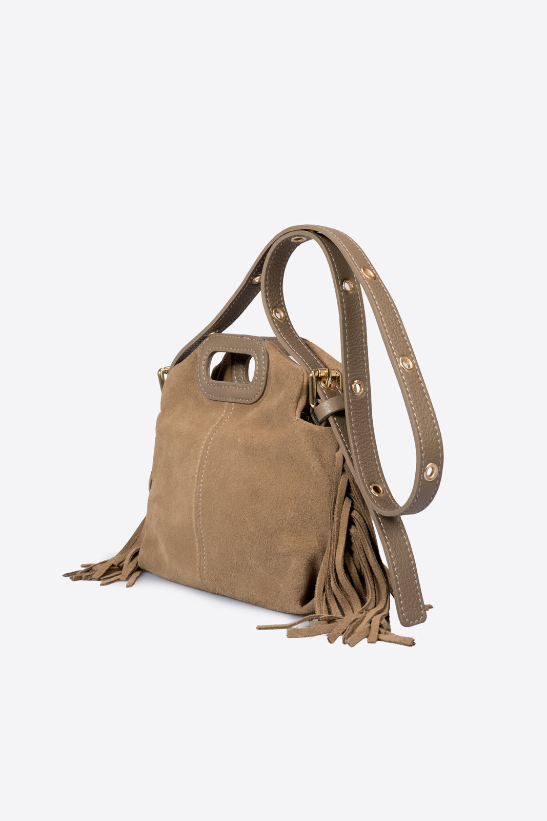 CINZIA Leather Top Handle Bag - Taupe