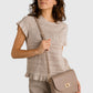 NORAH Leather Crossbody Bag - Taupe