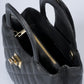 Leather Top Handle Bag 8043 - Black