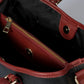 TESS Leather Top Handle Bag - Black+Bordo