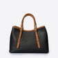 TESS Leather Top Handle Bag - Black