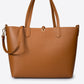 ROMY Leather Top Handle Bag - Cognac
