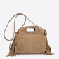 CINZIA Leather Top Handle Bag - Taupe