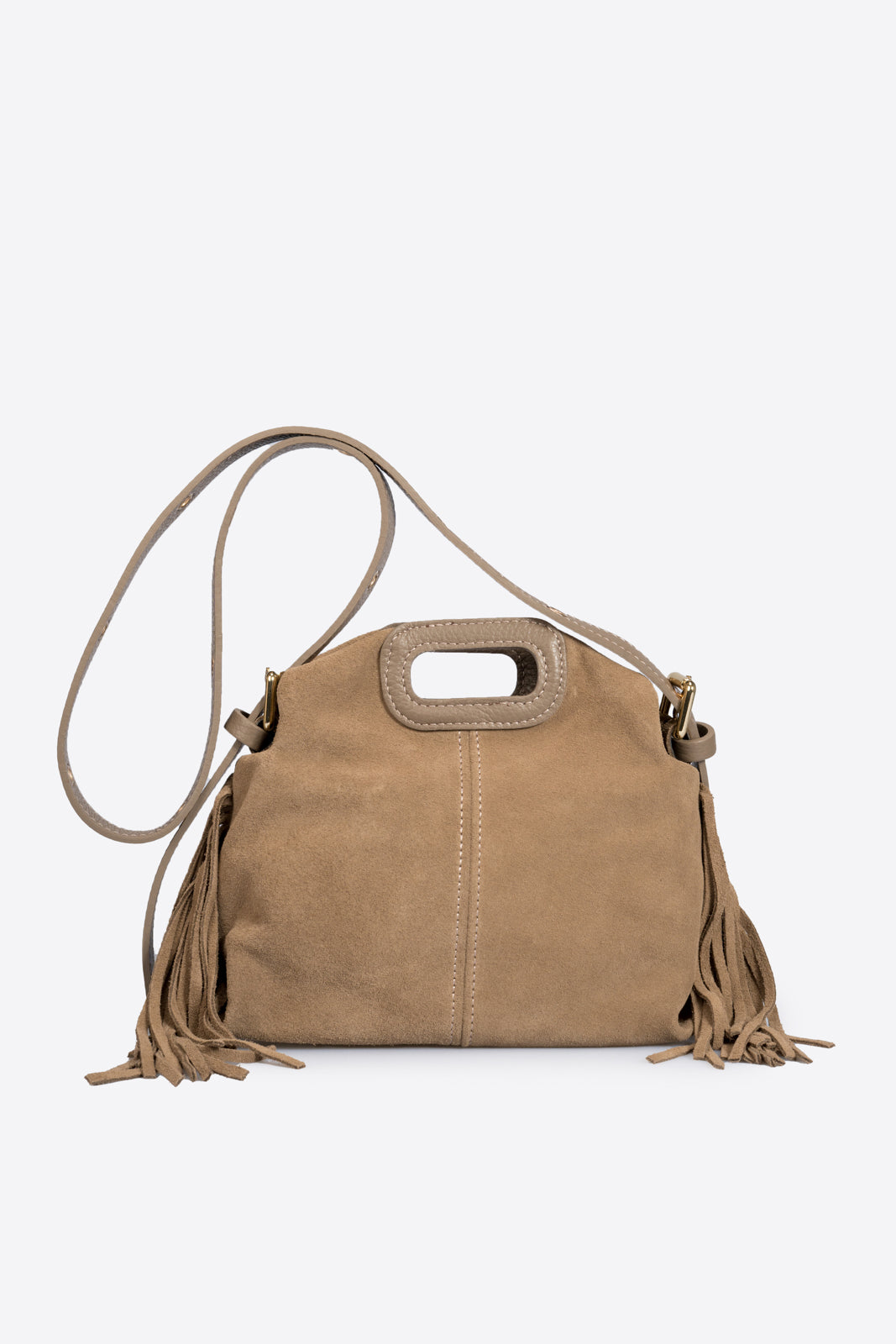 CINZIA Leather Top Handle Bag - Taupe