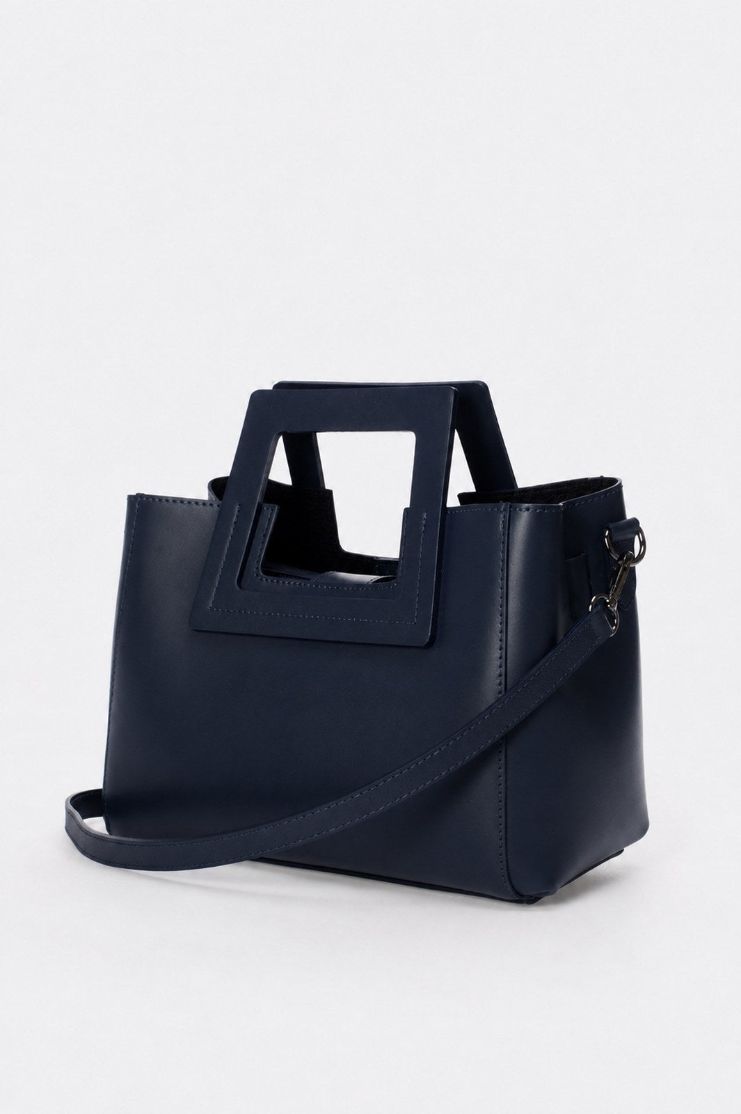 ANTHEA Leather Top Handle Bag - Blue