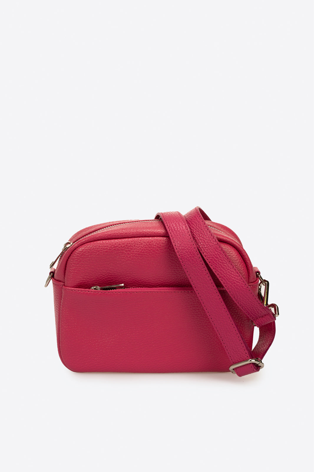 Leather Crossbody Bag 3478 - Fuxia
