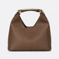 AGNES Leather Top Handle Bag - Brown