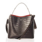 SCARLET Leather Top Handle Bag - Brown