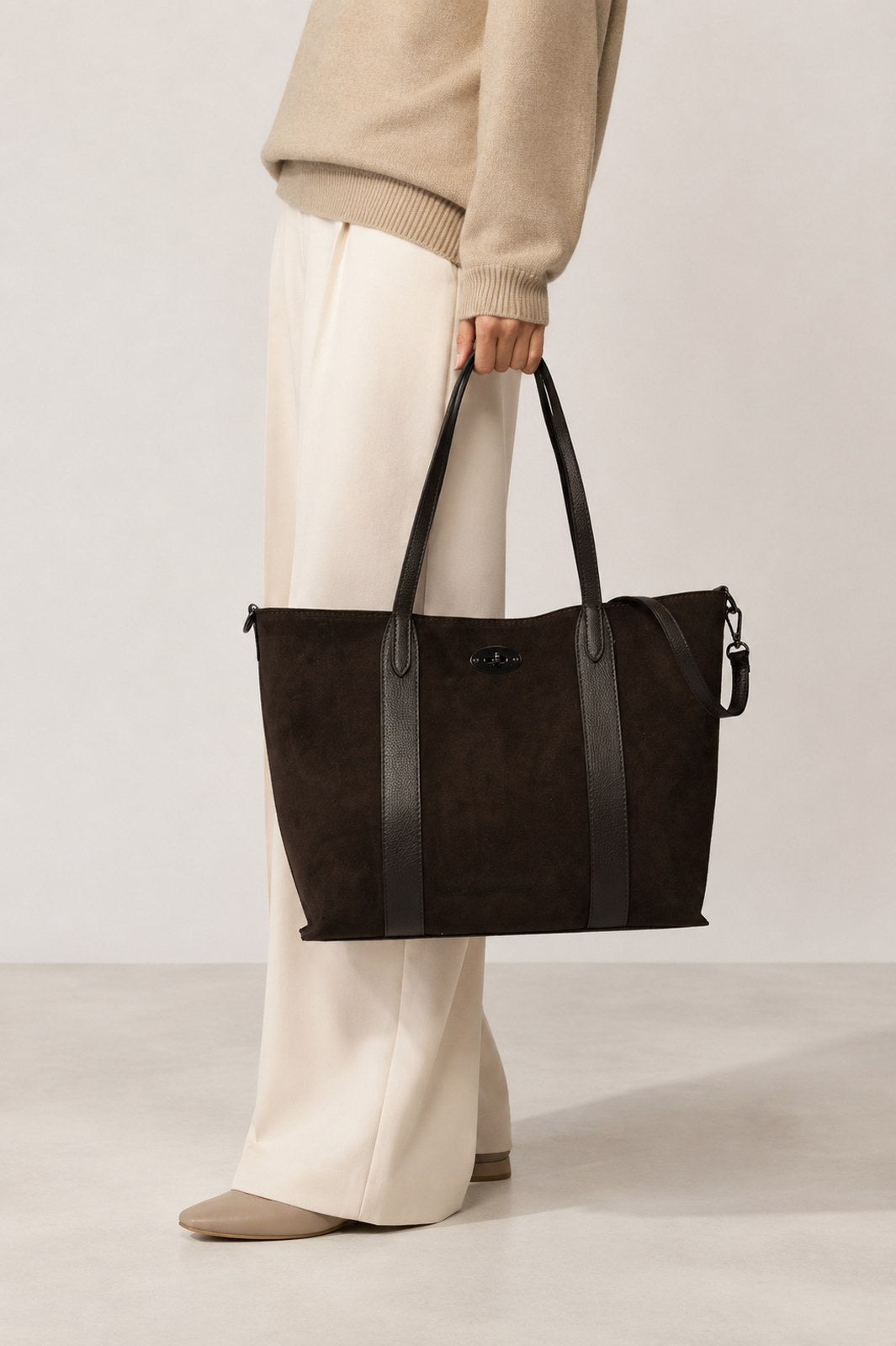 MYRA Leather Tote Bag - Dark Brown