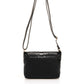 Leather Crossbody Bag 7069 - Black