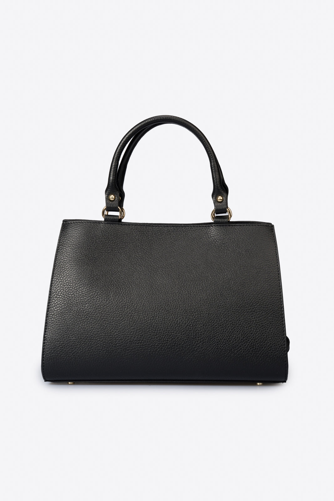 LIDIA Leather Top Handle Bag - Black